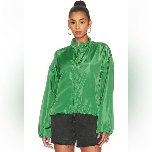 NWT Superdown Akari Jacket Green nylon bomber windbreaker Revolve S - Picture 1 of 10
